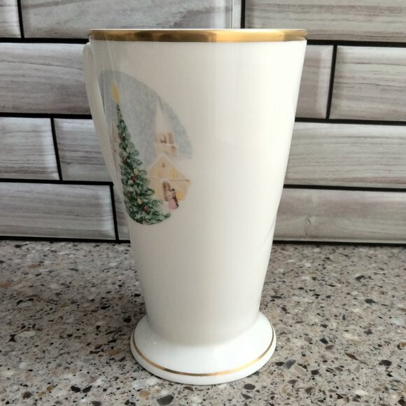 Retired MERRY CHRISTMAS Tall Footed Cappuccino Mug - Picture 4 of 13